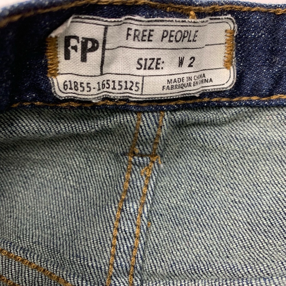 Free People Blue Jean Denim Mini Skirt Size 2 - Picture 4 of 6